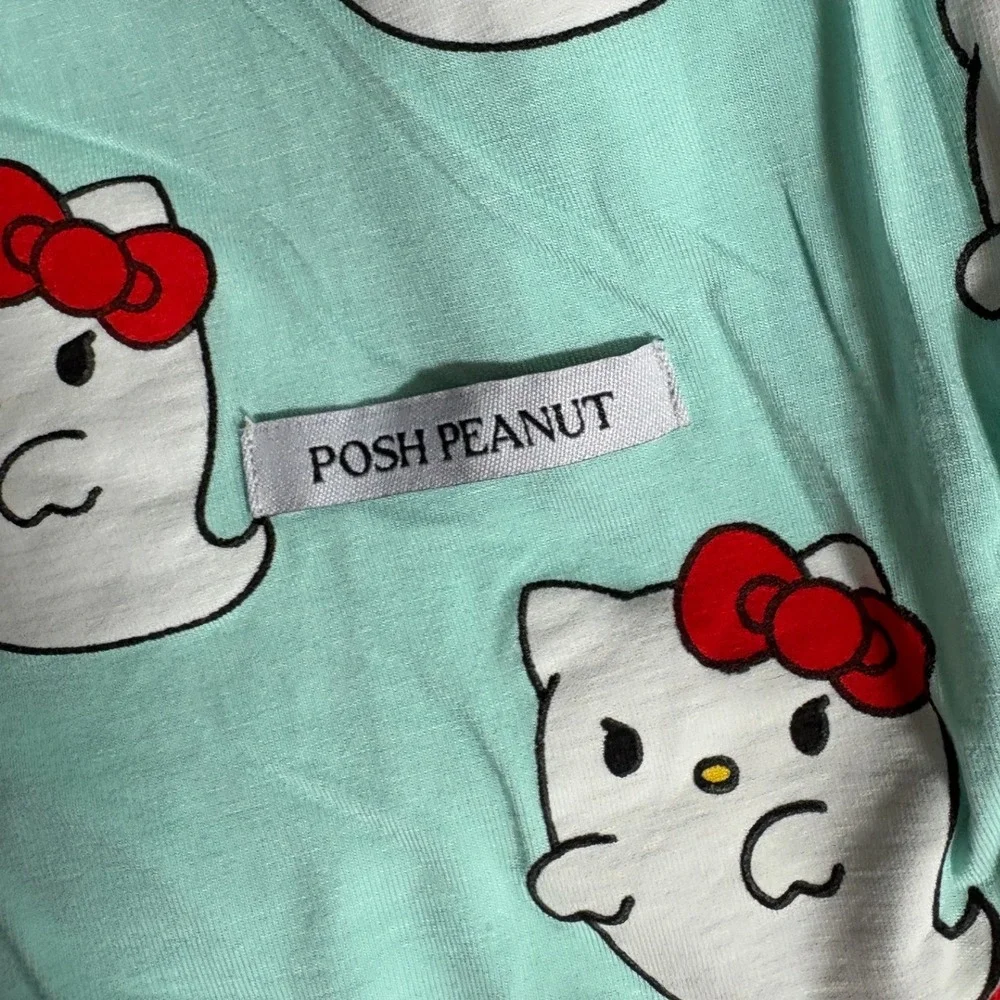 Posh Peanut x Hello Kitty Sanrio Luxette Patoo Ghost Kitty Bamboo Ruffle Blanket